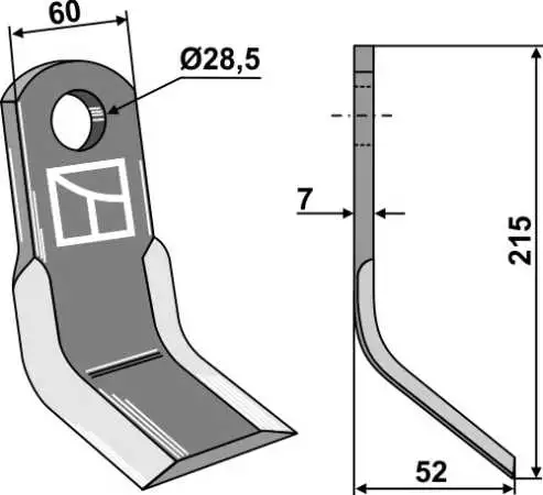 Y-Messer 215x60mm